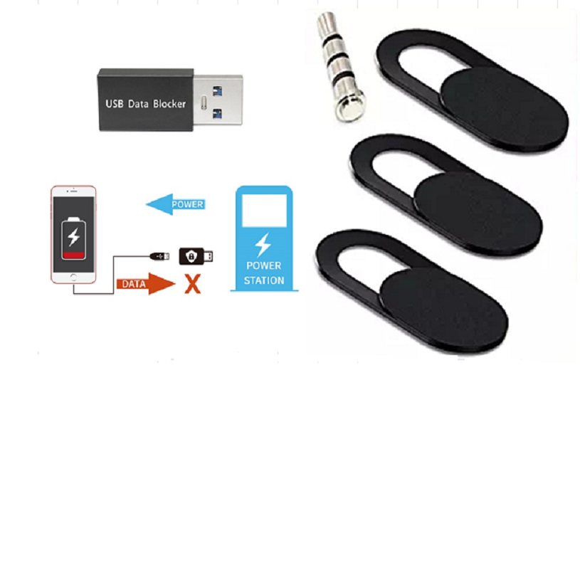 스마트 폰 노트북 데스크탑용 개인 정보 보호 세트 5 개, USB 데이터 차단기 + 1 개 마이크 잠금 사운드 차단기 + 웹캠 커버 3 개